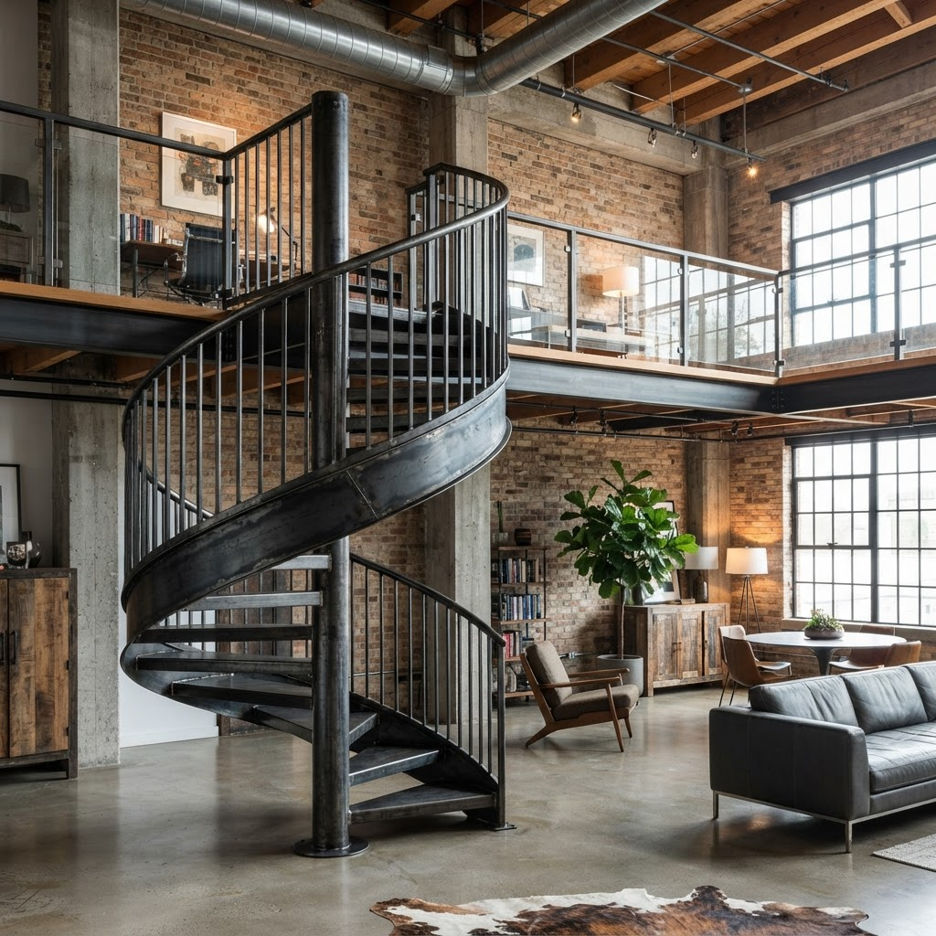 Industrial Spiral Staircase